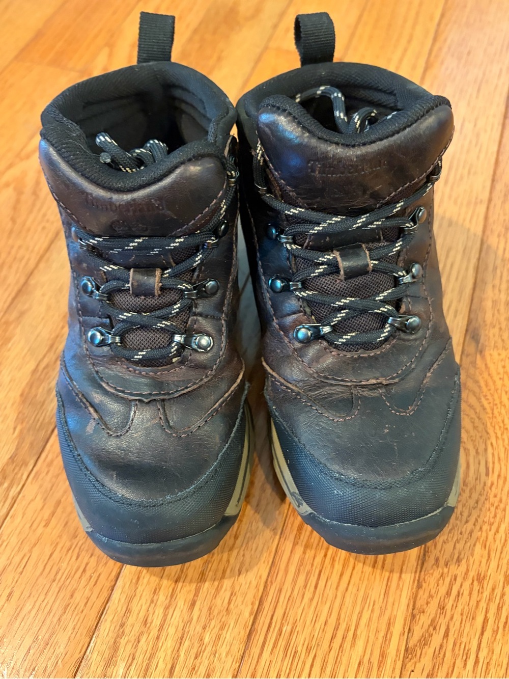 Timberland 12T Kids Brown and Black Lace-Up Hiking Boots
